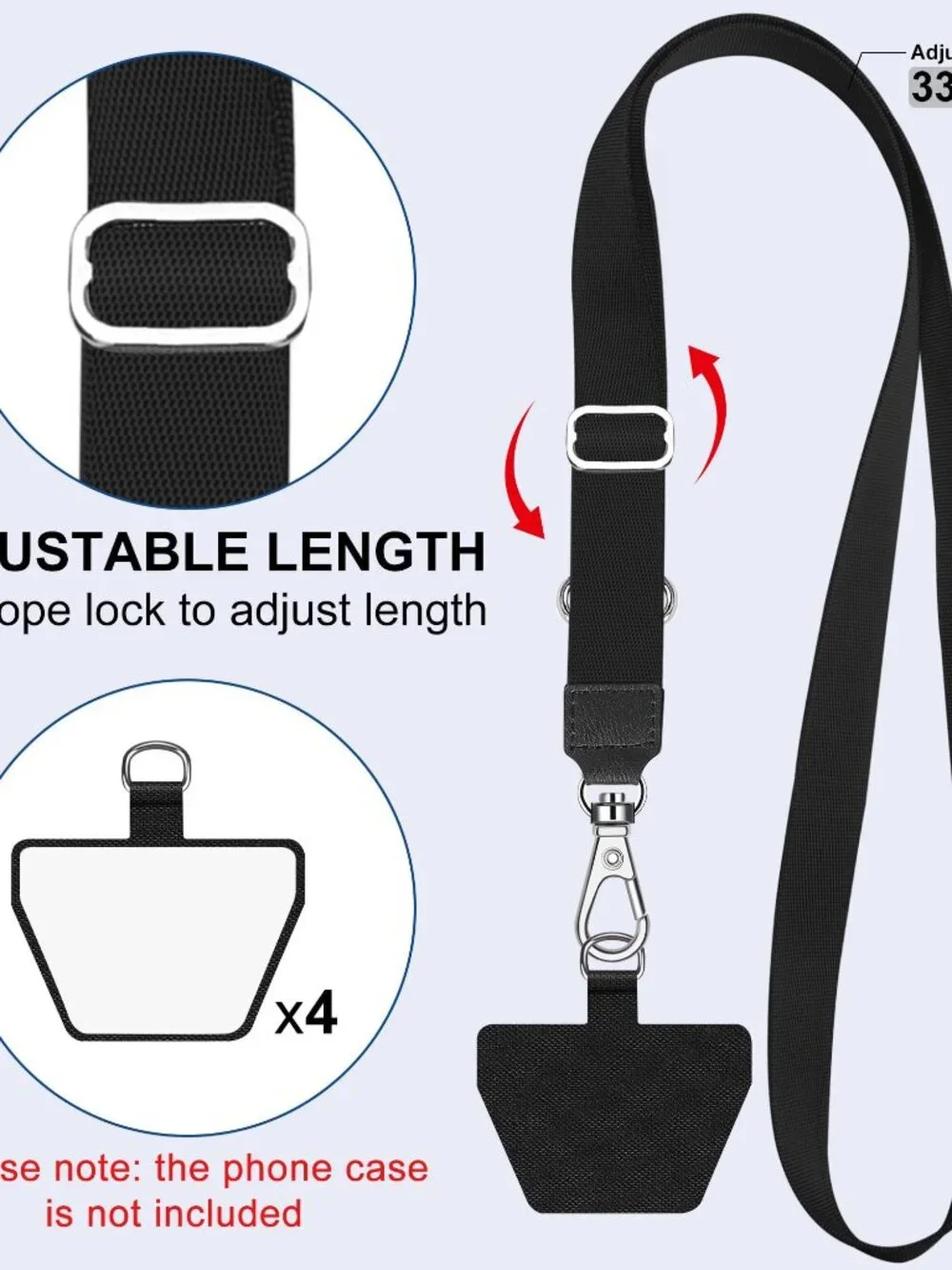 Cell Phone Lanyard Pad, 2 Pack Universal Phone Safety Tether Connector with Adhe